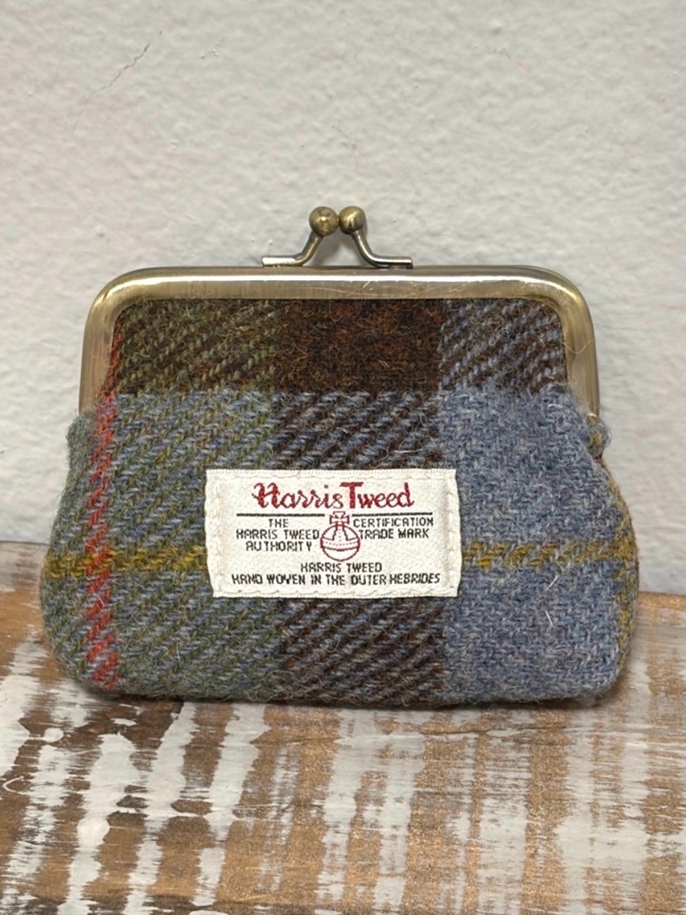 Harris Tweed Kiss Lock Coin Purse - NWOT